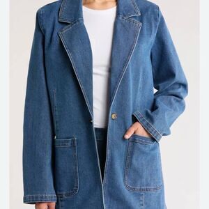 Denim&Co Blue Denim Jacket with Label Detail L